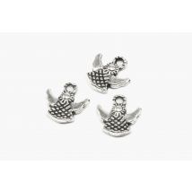 Anhänger Schutzengel, 9,5 x 9 mm, silberfarben