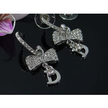 Ohrstecker Schleife Strass Steine 1 Paar Ohrringe Ohrschmuck, neu