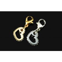 Charms Anhänger, Herz mit Strass