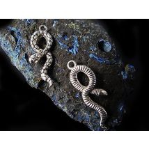 Anhänger Schlange, 35 x 11 mm, silberfarben, 3 Stück