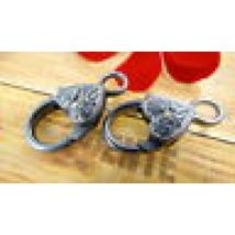 Karabiner XL 2 Stk. Verschluss Herz Blume 26x13mm Karabinerveschluss