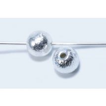 Perlen aus 925 Silber, Ø 2 mm, gebürstet