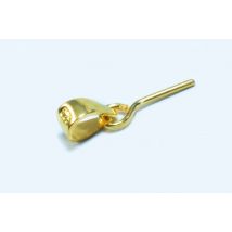 Collierschlaufe mit Stift aus 925 Silber vergoldet, 6 x 3 x 4 mm