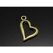 Anhänger Herz, 20 x 11mm, bronzefarben, 10 Stück