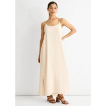 Beige Strappy Cross Back Airflow Oversized dress