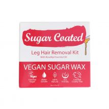 Sugar Coated Leg Hair Removal Kit with Rosehip Essential Oil 200g Wax + 2 Big Spatulas + 1 Small Spatula + 15 Re-Usable Strips