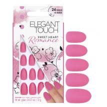 Elegant Touch Oval 24 False Nails with Glue - Sweet Heart Romance