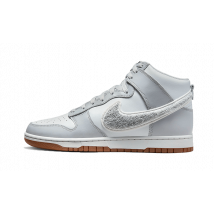 Nike Dunk High Retro Chenille Swoosh White Grey