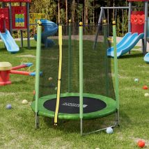 Green Outdoor Kids Trampoline with Safety Net