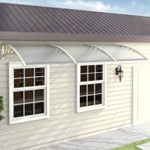 White Outdoor Curved Shielded Rain Shelter