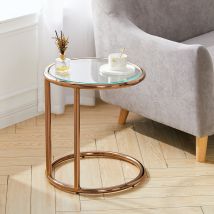 Tempered Glass Coffee Table with Metal Base