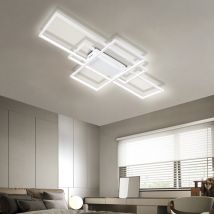 White Rectangular LED Semi-Flush Mount Ceiling Light