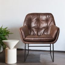 Velvet/PU Leather Upholstered Armchair with Metal Legs