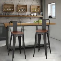 Durable Metal High Bar Stools Set of 2
