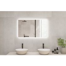 Aqua Elegance - Francia Led Rechthoekige Badkamerspiegel – Anti Condens – 3 Led Verlichting Standen – Hip Design – Krasbestendig - 80X60Cm