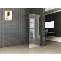 Wiesbaden Safety Glass Inloopdouche Met Zwart Profiel 90 Cm 10 Mm Nano
