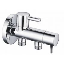 Xellanz Riko Minimal Dubbele Hoekstopkraan 1/2&quot;X3/8&quot;X3/8&quot;Chroom