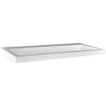 Wiesbaden Flag Wastafel Enkel Met 1 Kraangat 80X36X4 Cm Kunstmarmer Glans Wit