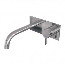 Brauer Chrome Edition Inbouw Wastafelmengkraan Met Gebogen Uitloop En Afdekplaat Model E1 Chroom