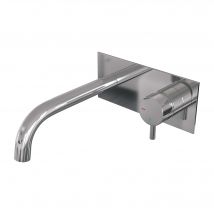 Brauer Chrome Edition Inbouw Wastafelmengkraan Met Gebogen Uitloop En Afdekplaat Model B1 Chroom
