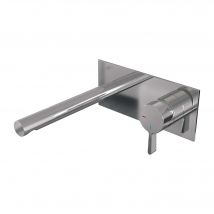 Brauer Chrome Edition Inbouw Wastafelmengkraan Met Rechte Uitloop En Afdekplaat Model E1 Chroom