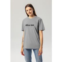 Nice Tee Heather Grey Organic Cotton T-Shirt – Unisex | Pitod | Size XL