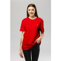 Chest Logo Red Organic Cotton T-Shirt – Unisex | Pitod | Size S