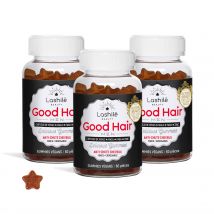 Good Hair Men Vitaminas Anticaída - 1 Programa de 3 mes - Gummies - Complementos alimenticios veganos fabricados en Francia - Lashilé Beauty
