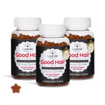 Good Hair Men Vitaminas Anticaída - 1 Programa de 3 meses - Gummies - Complementos alimenticios veganos fabricados en Francia - Lashilé Beauty