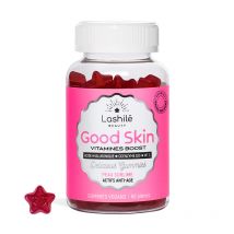 Good Skin Vitaminas Boost - 1 Programa de 1 mes - Gummies - Complementos alimenticios veganos fabricados en Francia - Lashilé Beauty