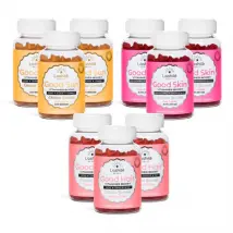 Pack Good Hair + Good Sun + Good Skin - 1 Programa de 1 mes - Gummies - Complementos alimenticios veganos fabricados en Francia - Lashilé Beauty