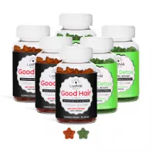 Pack Duo Hair men + Good Detox - 1 Programa de 1 mes - Gummies - Complementos alimenticios veganos fabricados en Francia - Lashilé Beauty