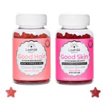 Pack Duo Good Hair + Good Skin - 1 Programa de 1 mes - Gummies - Complementos alimenticios veganos fabricados en Francia - Lashilé Beauty
