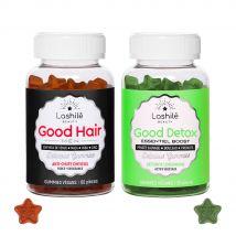 Pack Duo Hair men + Good Detox - 1 Programa de 3 meses - Gummies - Complementos alimenticios veganos fabricados en Francia - Lashilé Beauty
