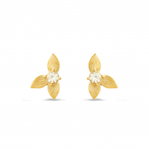 Demeter's Grace White Topaz Floral Stud Earrings