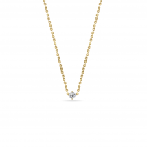Forever Classic Mini Diamond Solitaire Gold Necklace