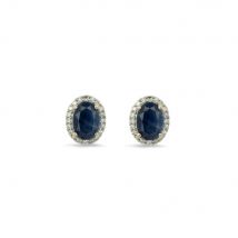 Forever Classic Sapphire & Diamonds Oval Stud Earrings