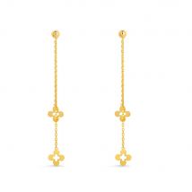 Demeter's Luck Quatrefoil Dangle Chain Drop Earrings