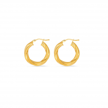 Modern Edge Twist Rope Hoop Earrings