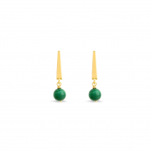 Modern Edge Malachite Drop Stud Earrings