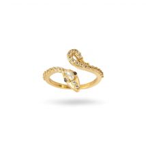 Sarpe White Sapphire & Emerald Snake Wrap Ring