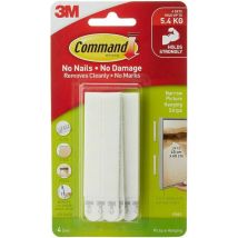 3M Command Narrow Picture Hanging Strips, 4pc, White