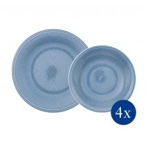 Villeroy & Boch Color Loop Horizon Dinner Set, Sky Blue, 8 pieces
