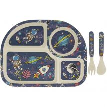 Eco Friendly Bamboo Feeding Set, Space Theme