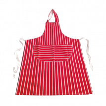 Ramon Hygiene Butchers Style Catering Aprons, Red Stripe