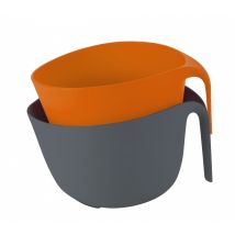 Joe Wicks Mixing Jug Bowl and Straining Colander, Grey and Orange