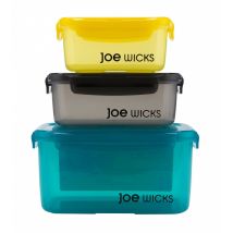 Joe Wicks, 3 Piece Locking Food Containers, 630ml + 920ml + 2400ml