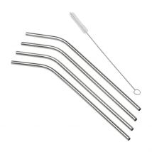 Tala 4 Stainless Steel Straws With Cleaning Brush