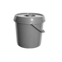 Whitefurze 14L Bucket & Lid Silver