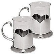 Sabichi Lotus Coffee Glass Mugs Set of 2